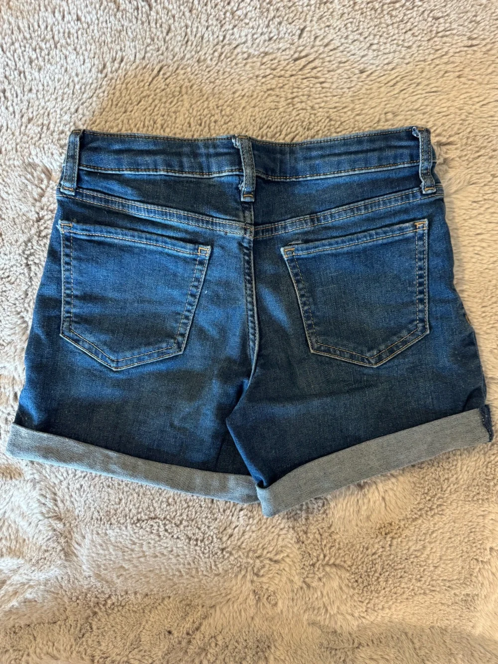 GAP Kids Dark Blue Rolled Hem Denim Shorts for Girls